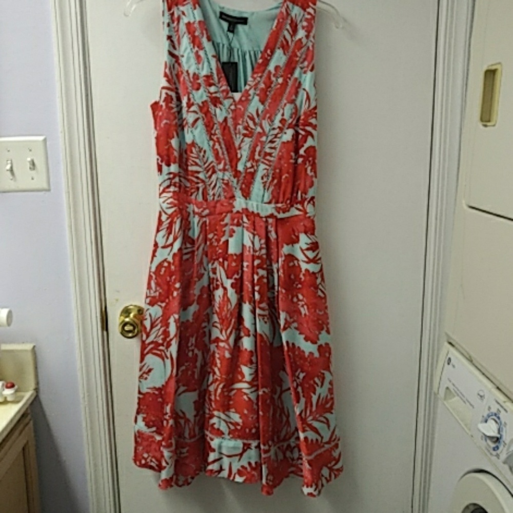 NWT Banana Republic red/blue sleeveless dress sz6